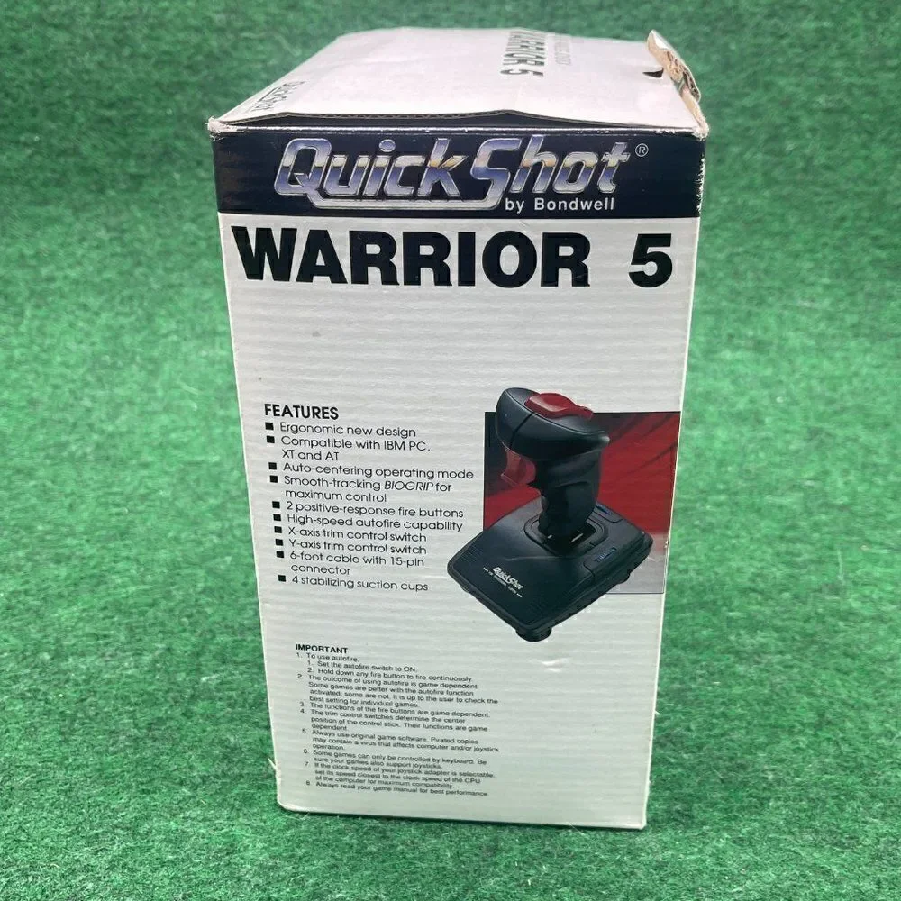 WARRIOR 5 Quickshot QS-123A Deluxe Analog Joystick Vintage Atari IBM XT
